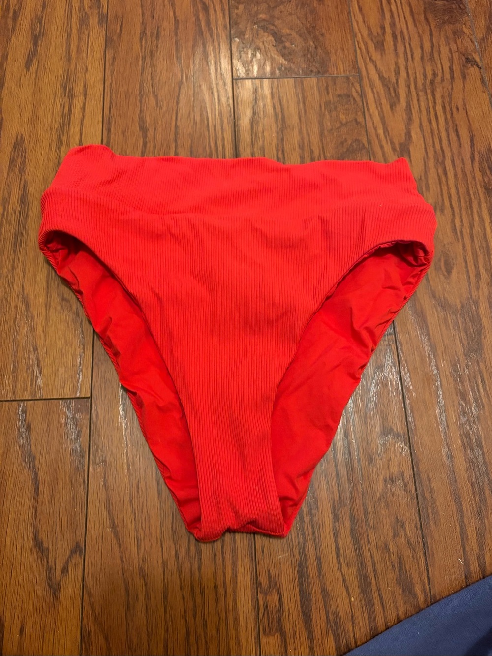 BECCA High-Waist Ribbed Red Bikini Bottoms